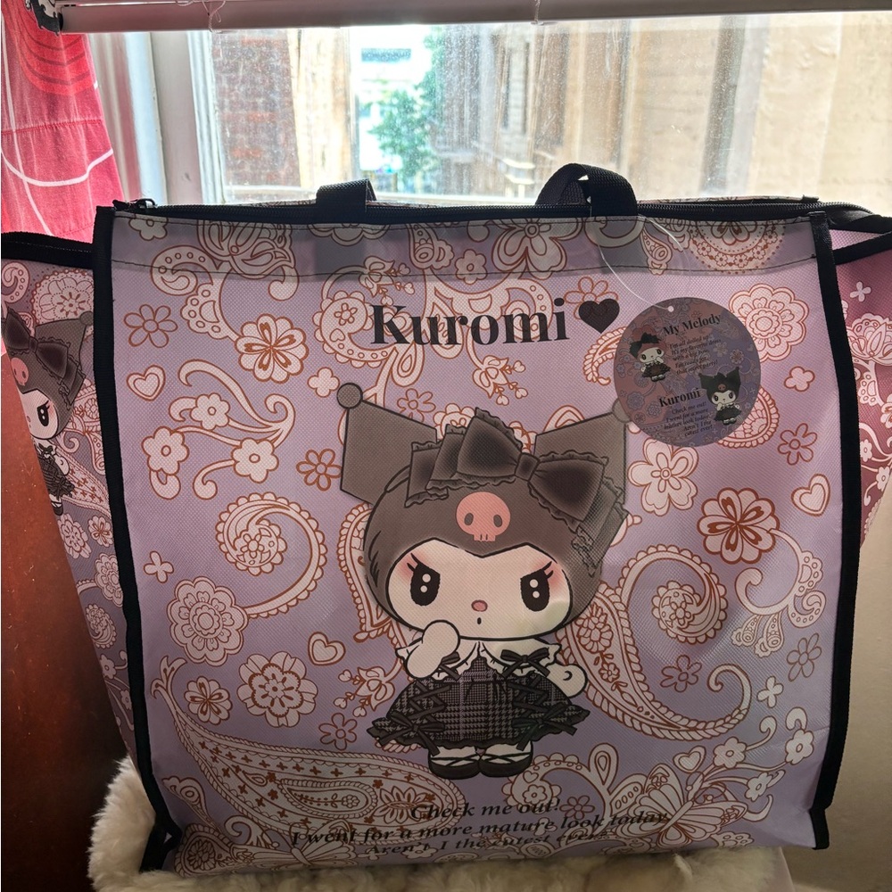 Sanrio Kuromi Purple and Black Tote Bag with Elegant Design